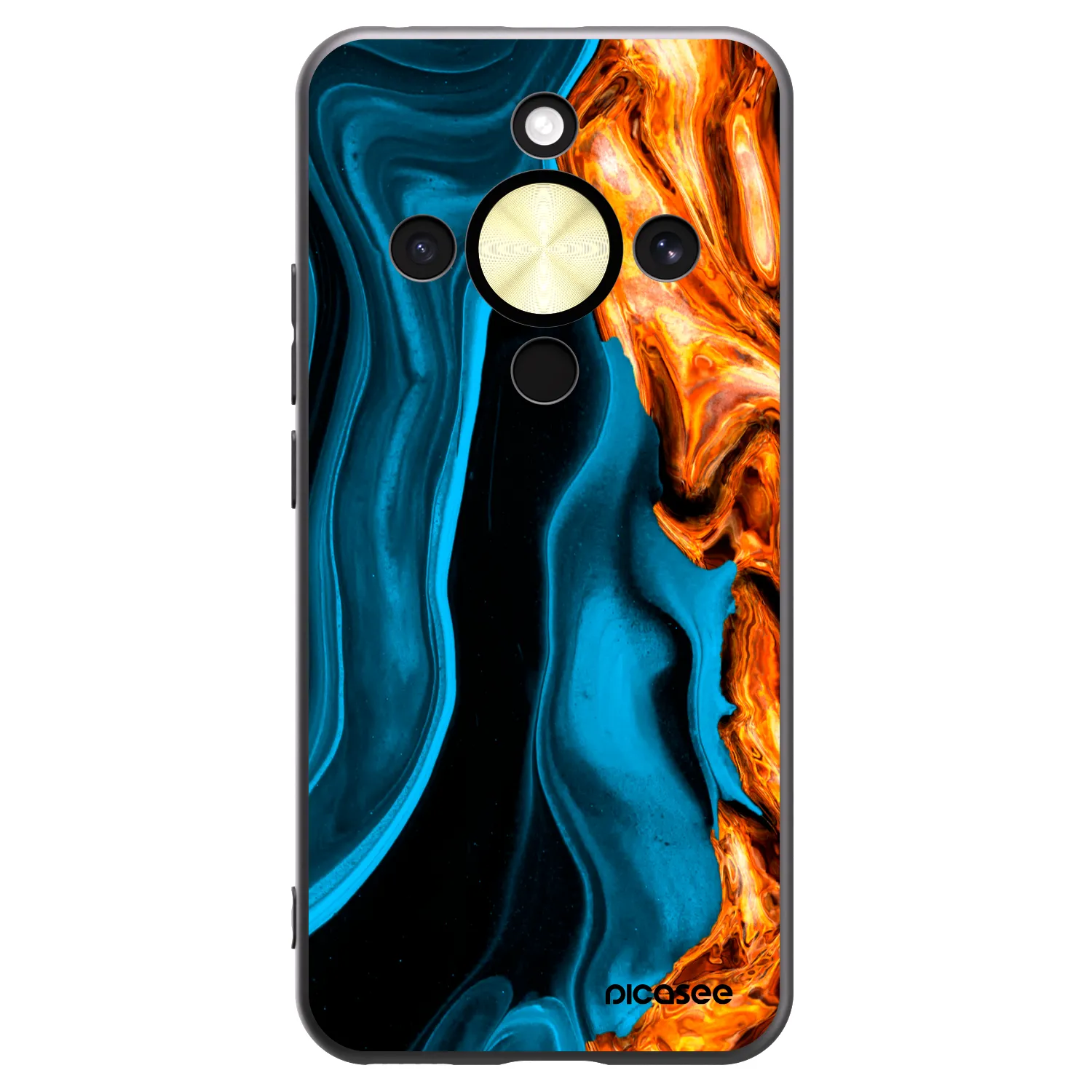 Picasee silikonski črni ovitek za Honor Magic8 Lite 5G - Gold blue