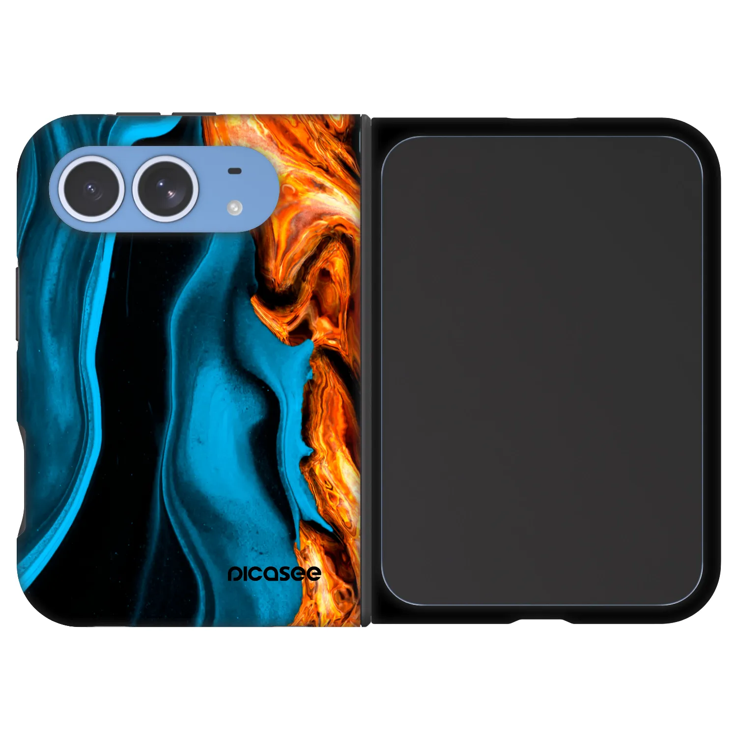 Picasee Fashion Case MagSafe za Apple iPhone Duo - Gold blue