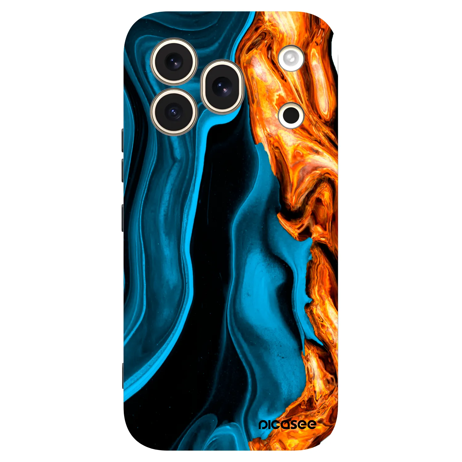 Picasee silikonski črni ovitek za Honor 600 Pro - Gold blue