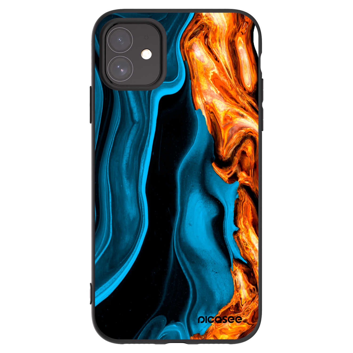 Picasee silikonski črni ovitek za Apple iPhone 11 - Gold blue