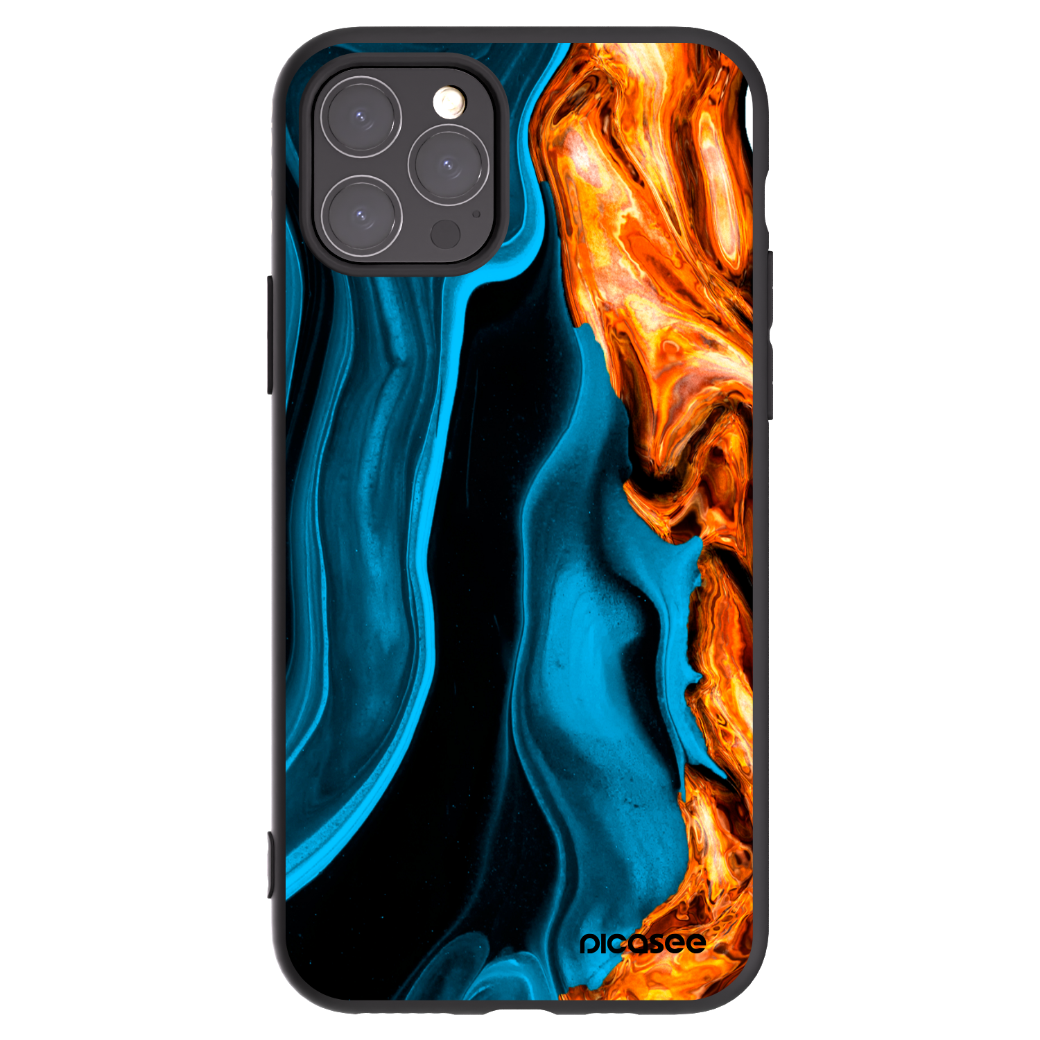 Picasee silikonski črni ovitek za Apple iPhone 11 Pro - Gold blue