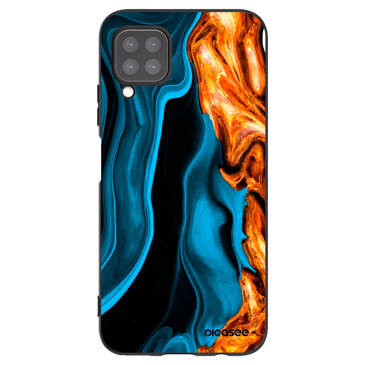 Picasee silikonski črni ovitek za Huawei P40 Lite - Gold blue