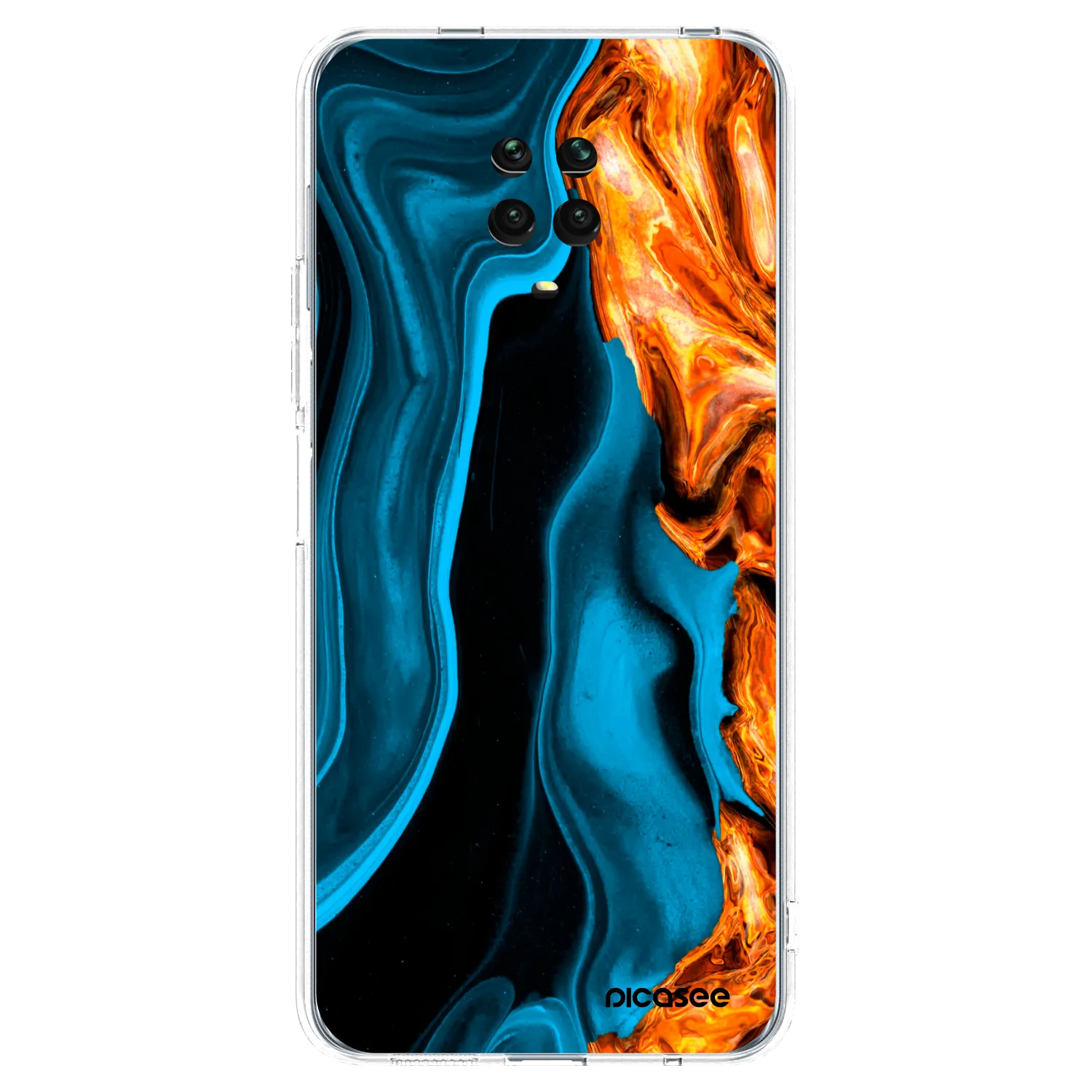Picasee silikonski prozorni ovitek za Xiaomi Redmi Note 9S - Gold blue