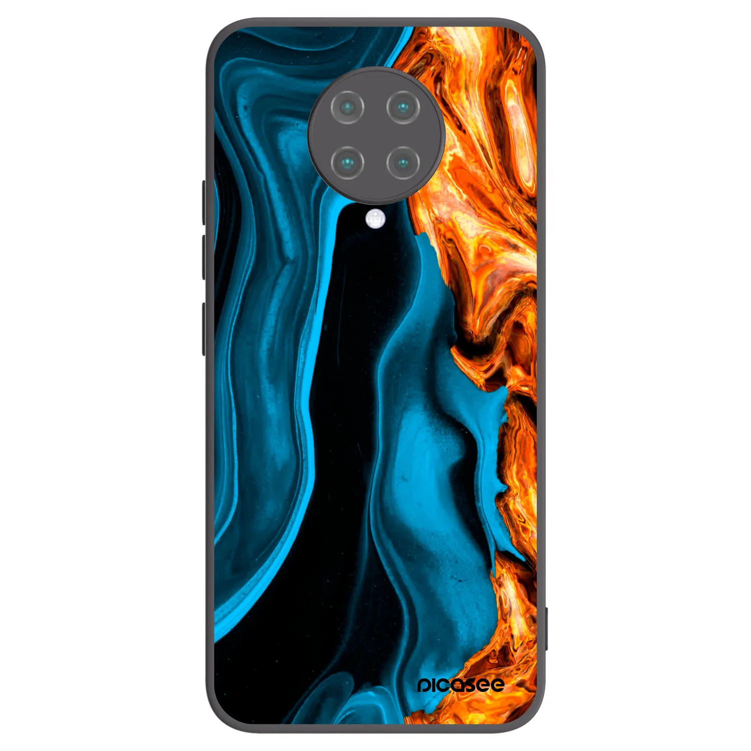 Picasee silikonski črni ovitek za Xiaomi Poco F2 Pro - Gold blue