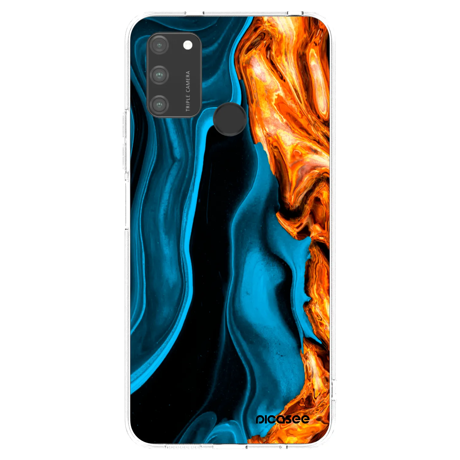 Picasee silikonski prozorni ovitek za Honor 9A - Gold blue