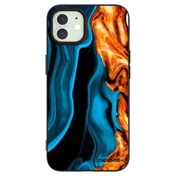 Picasee silikonski črni ovitek za Apple iPhone 12 Pro - Gold blue