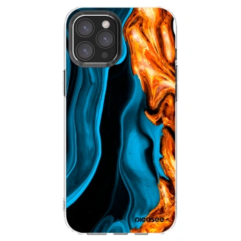 Picasee silikonski prozorni ovitek za Apple iPhone 12 Pro Max - Gold blue