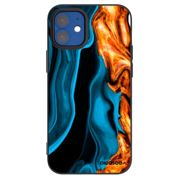 Picasee silikonski črni ovitek za Apple iPhone 12 mini - Gold blue
