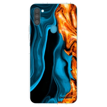 Picasee silikonski prozorni ovitek za Samsung Galaxy M11 - Gold blue
