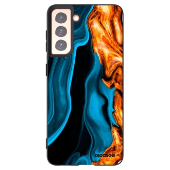 Picasee silikonski črni ovitek za Samsung Galaxy S21 5G G991B - Gold blue