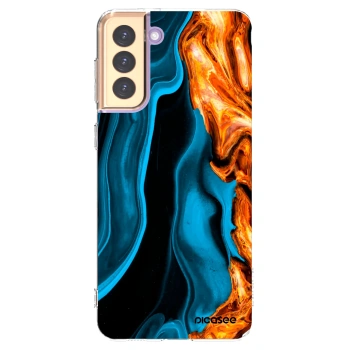 Picasee silikonski prozorni ovitek za Samsung Galaxy S21+ 5G G996F - Gold blue