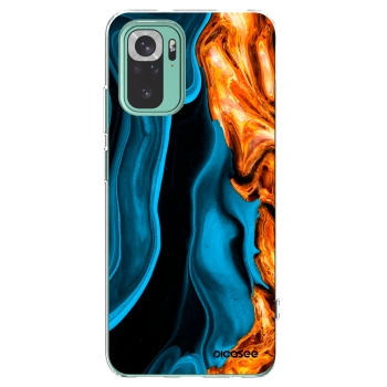 Picasee silikonski prozorni ovitek za Xiaomi Redmi Note 10 Pro - Gold blue