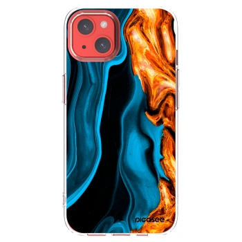 Picasee silikonski prozorni ovitek za Apple iPhone 13 - Gold blue