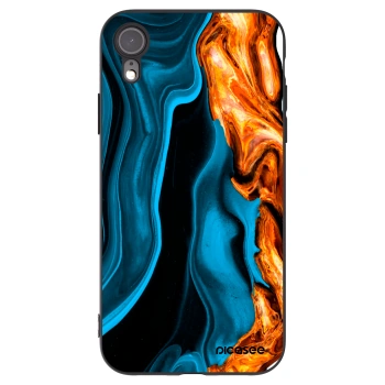 Picasee silikonski črni ovitek za Apple iPhone XR - Gold blue