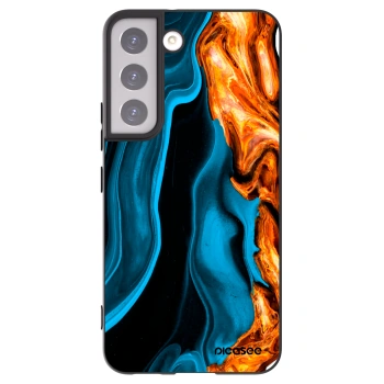 Picasee silikonski črni ovitek za Samsung Galaxy S22 5G - Gold blue