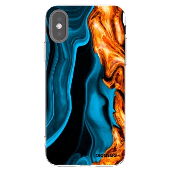 Picasee silikonski prozorni ovitek za Apple iPhone X/XS - Gold blue