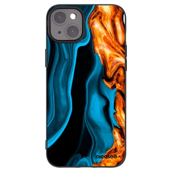 Picasee silikonski črni ovitek za Apple iPhone 15 Plus - Gold blue