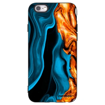 Picasee silikonski črni ovitek za Apple iPhone 6/6S - Gold blue