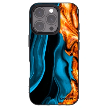 Picasee silikonski črni ovitek za Apple iPhone 16 Pro - Gold blue