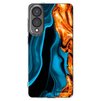 Picasee silikonski prozorni ovitek za Samsung Galaxy S25 Edge 5G - Gold blue