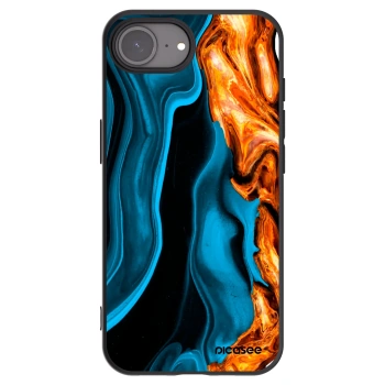 Picasee silikonski črni ovitek za Apple iPhone 17e - Gold blue