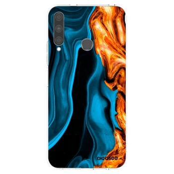 Picasee silikonski prozorni ovitek za Huawei P40 Lite E - Gold blue