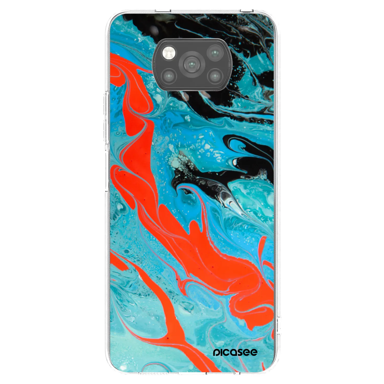 Picasee silikonski črni ovitek za Xiaomi Poco X3 - Blue Magma