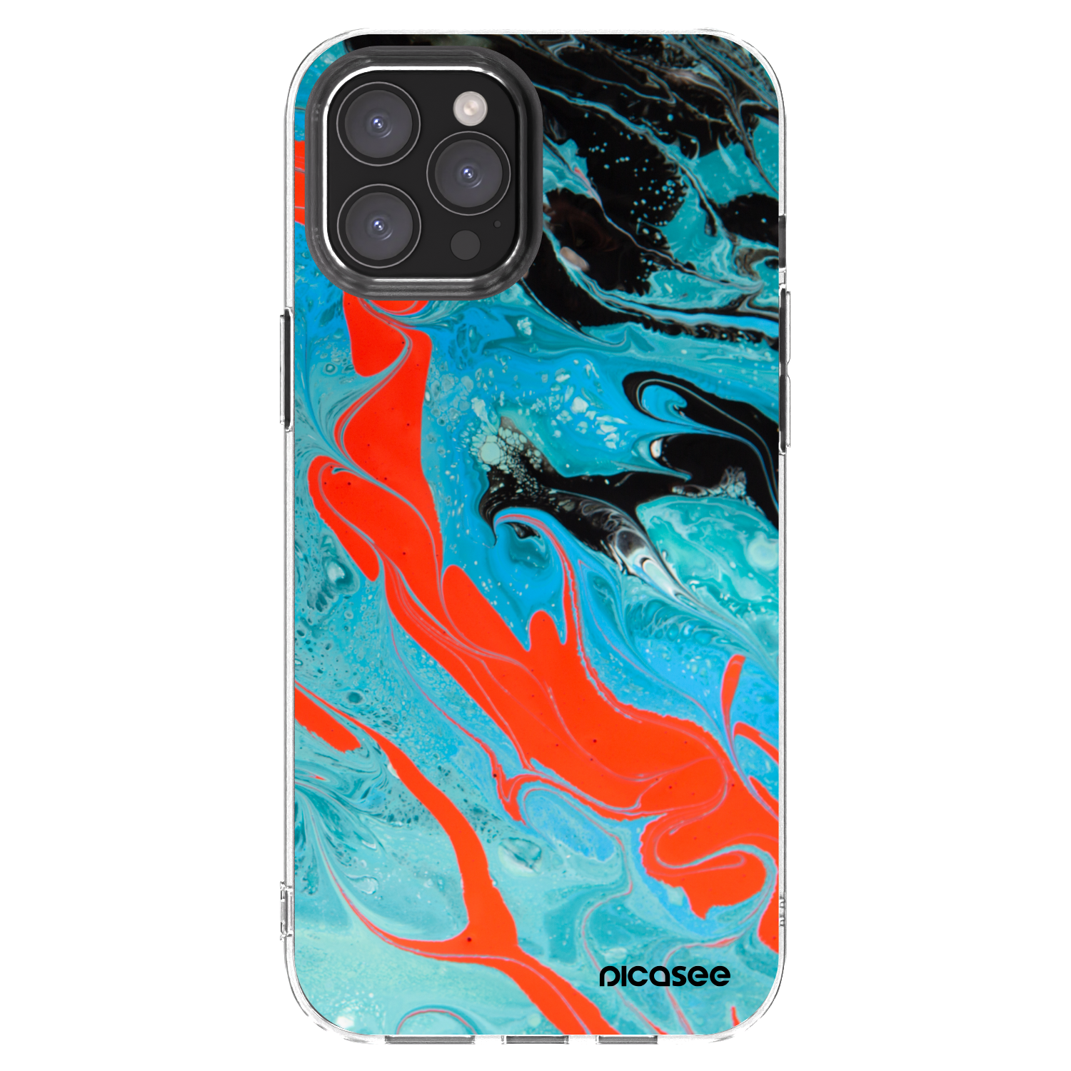 Picasee silikonski prozorni ovitek za Apple iPhone 12 Pro Max - Blue Magma