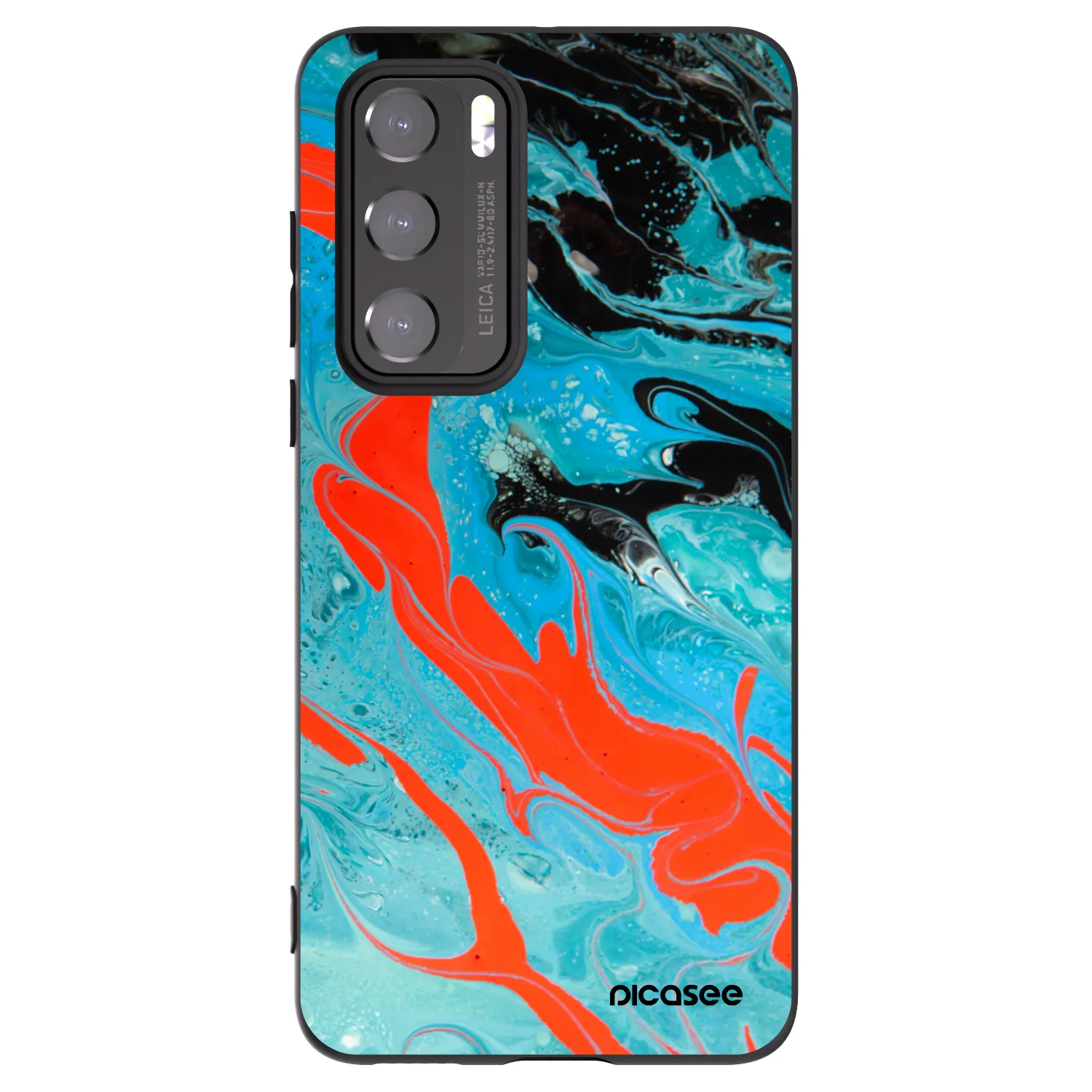 Picasee silikonski črni ovitek za Huawei P40 - Blue Magma