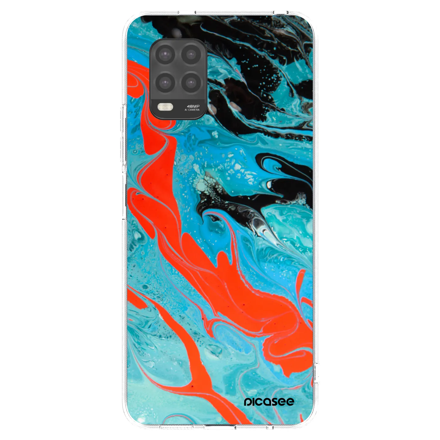 Picasee silikonski prozorni ovitek za Xiaomi Mi 10 Lite - Blue Magma