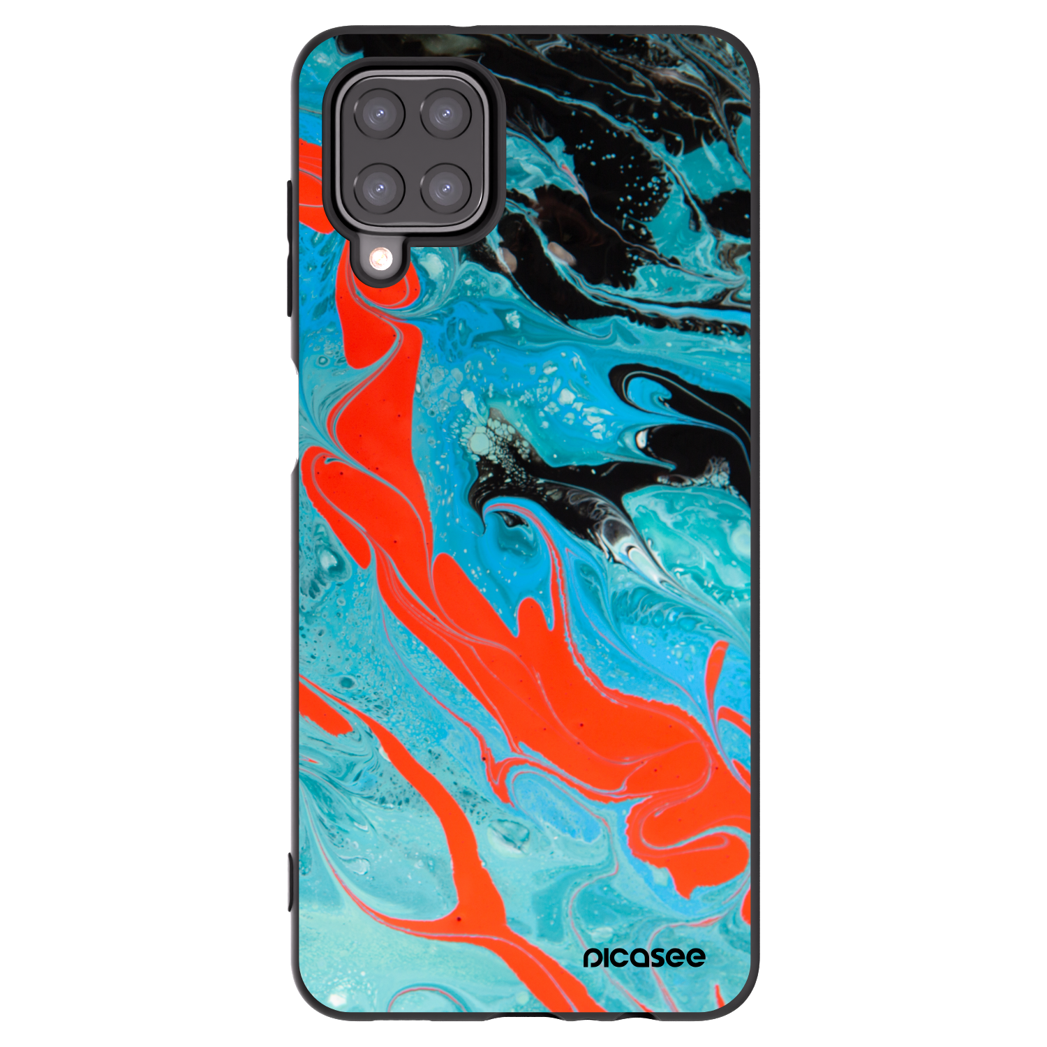 Picasee silikonski črni ovitek za Samsung Galaxy A12 A125F - Blue Magma
