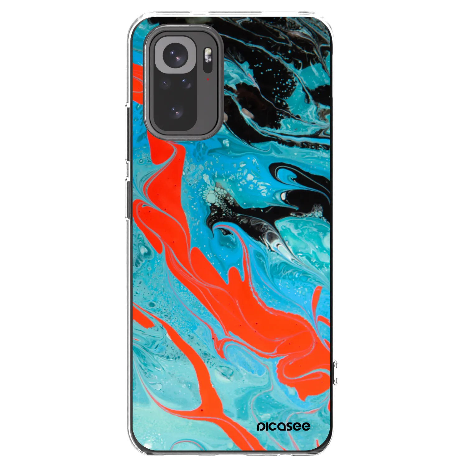 Picasee silikonski prozorni ovitek za Xiaomi Redmi Note 10 - Blue Magma