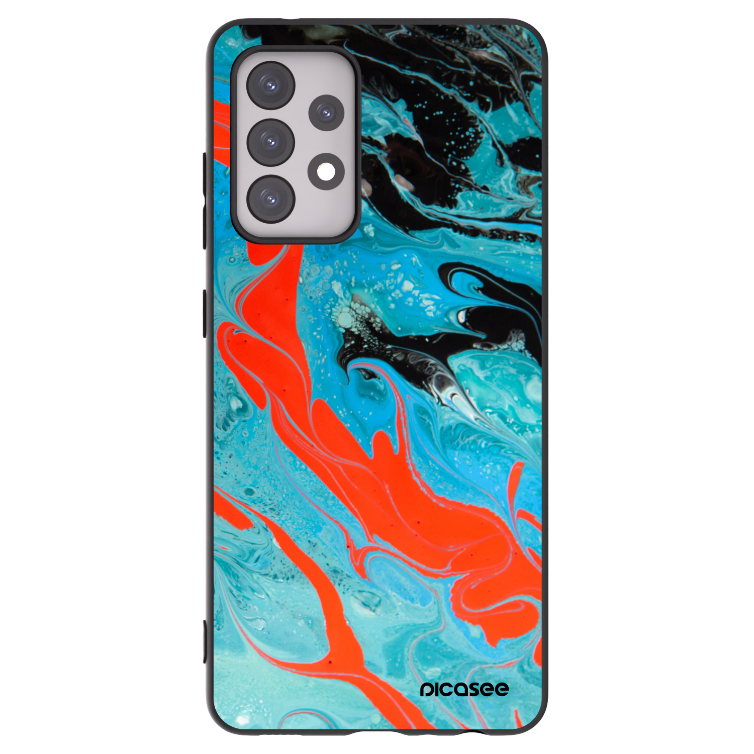 Picasee silikonski črni ovitek za Samsung Galaxy A52 5G A525F - Blue Magma
