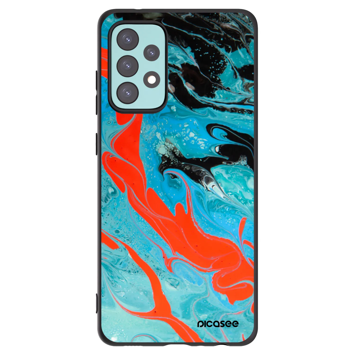 Picasee silikonski črni ovitek za Samsung Galaxy A72 A725F - Blue Magma