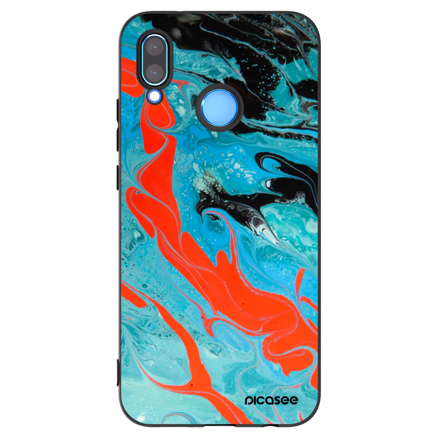 Picasee silikonski črni ovitek za Huawei P20 Lite - Blue Magma