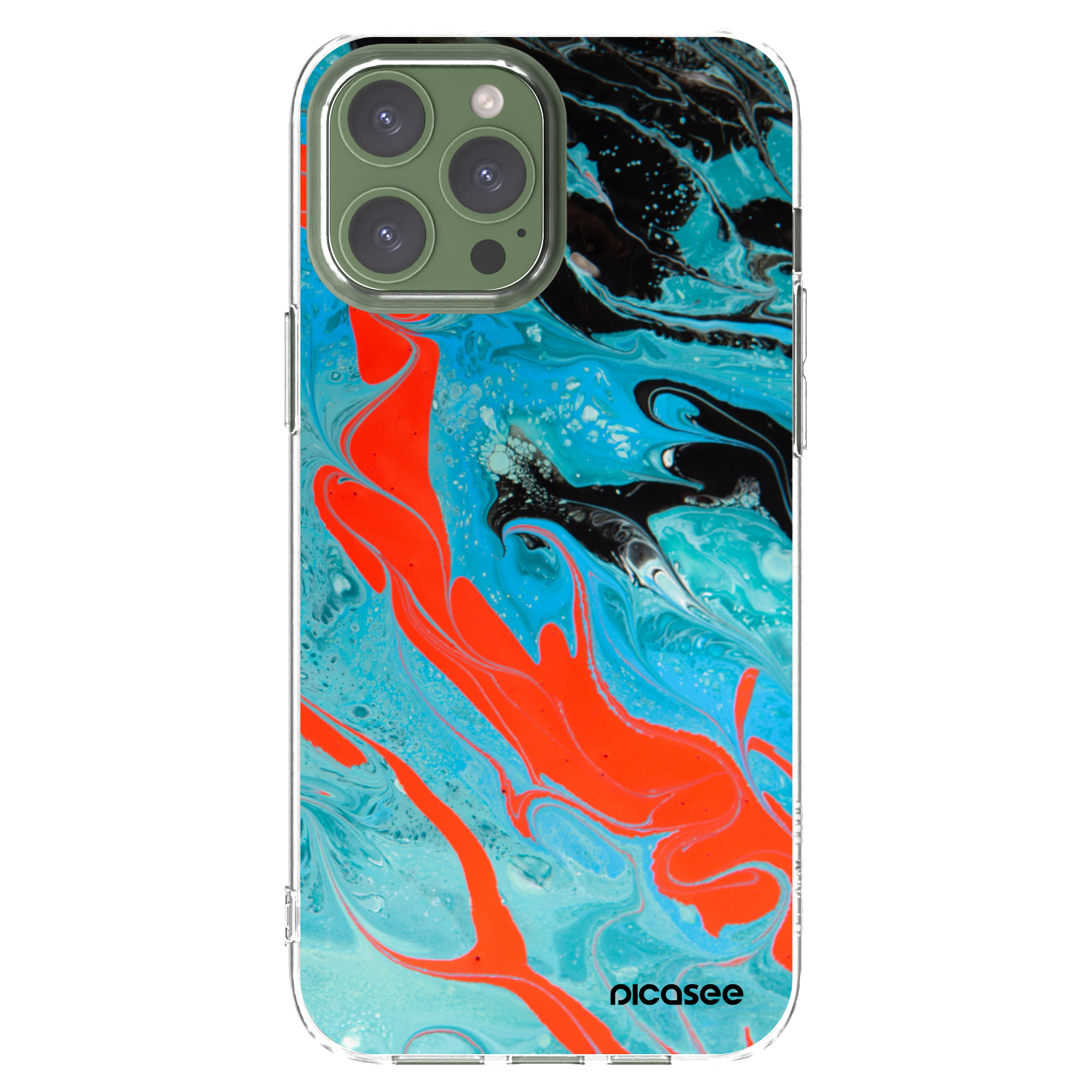 Picasee silikonski prozorni ovitek za Apple iPhone 13 Pro Max - Blue Magma
