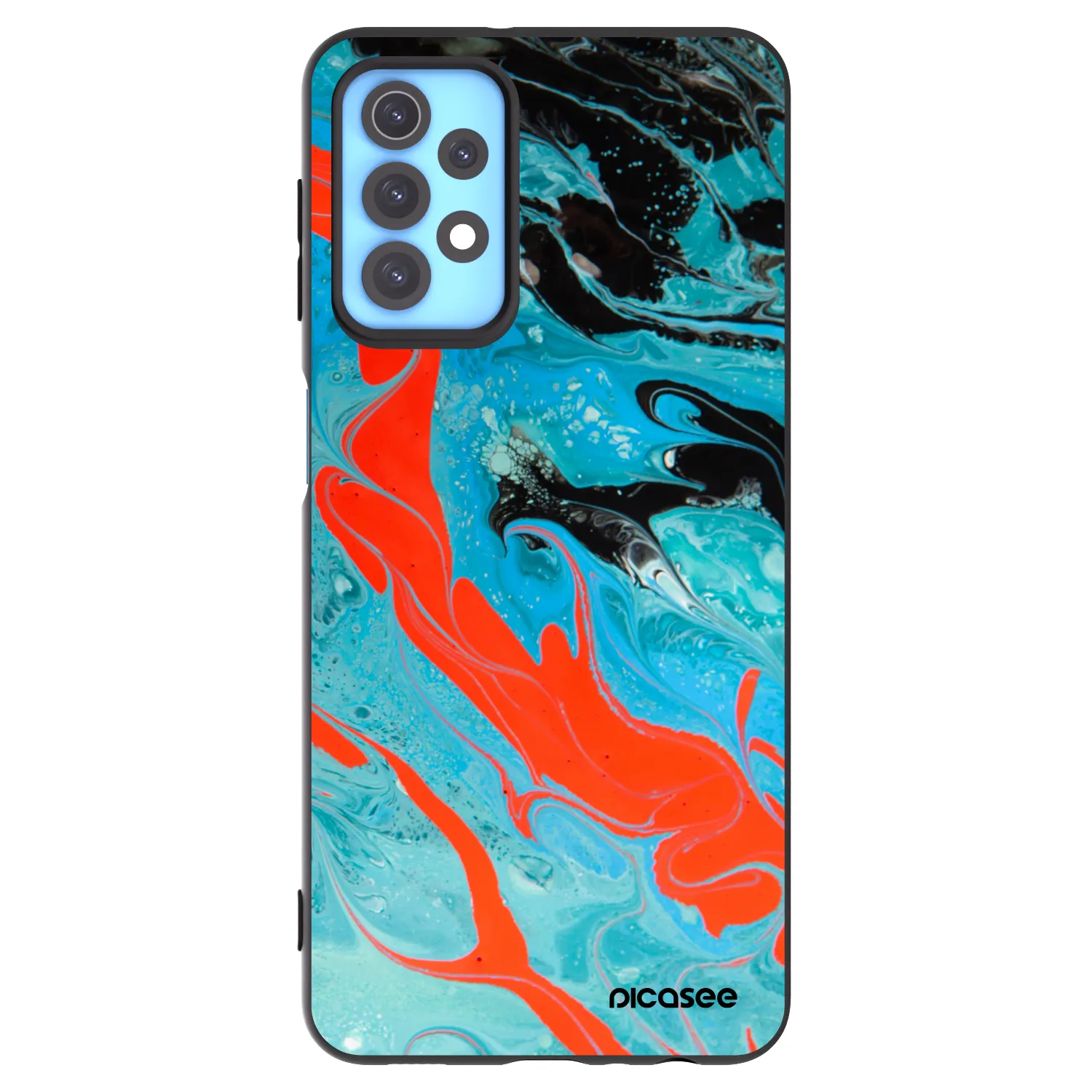 Picasee silikonski črni ovitek za Samsung Galaxy A32 4G SM-A325F - Blue Magma
