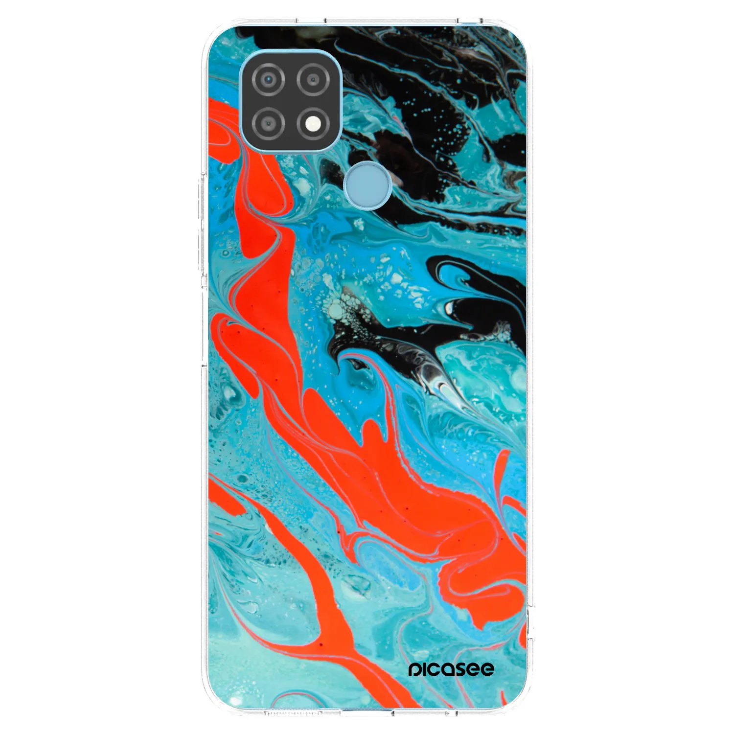 Picasee silikonski prozorni ovitek za Realme C21 - Blue Magma