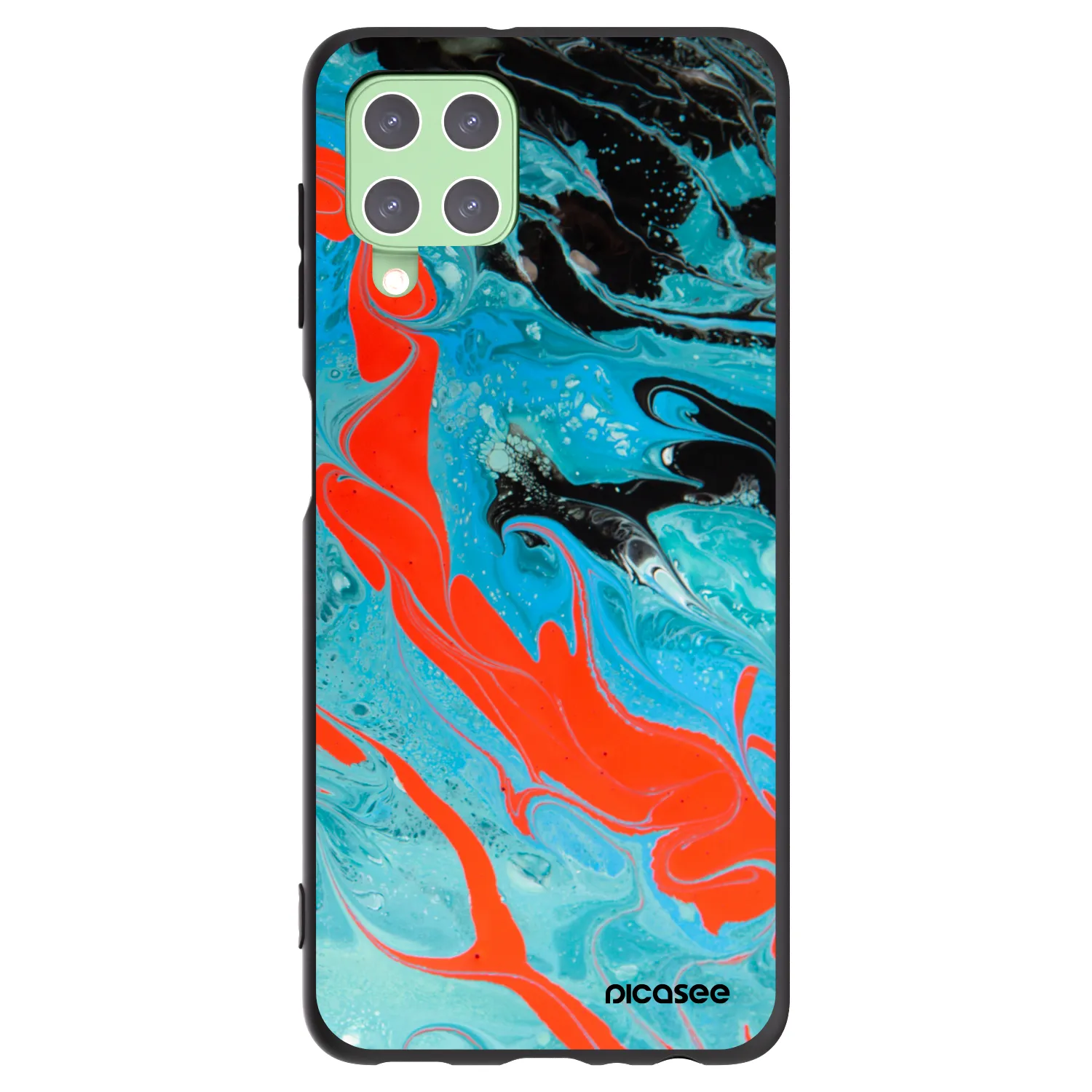 Picasee silikonski črni ovitek za Samsung Galaxy A22 A225F 4G - Blue Magma