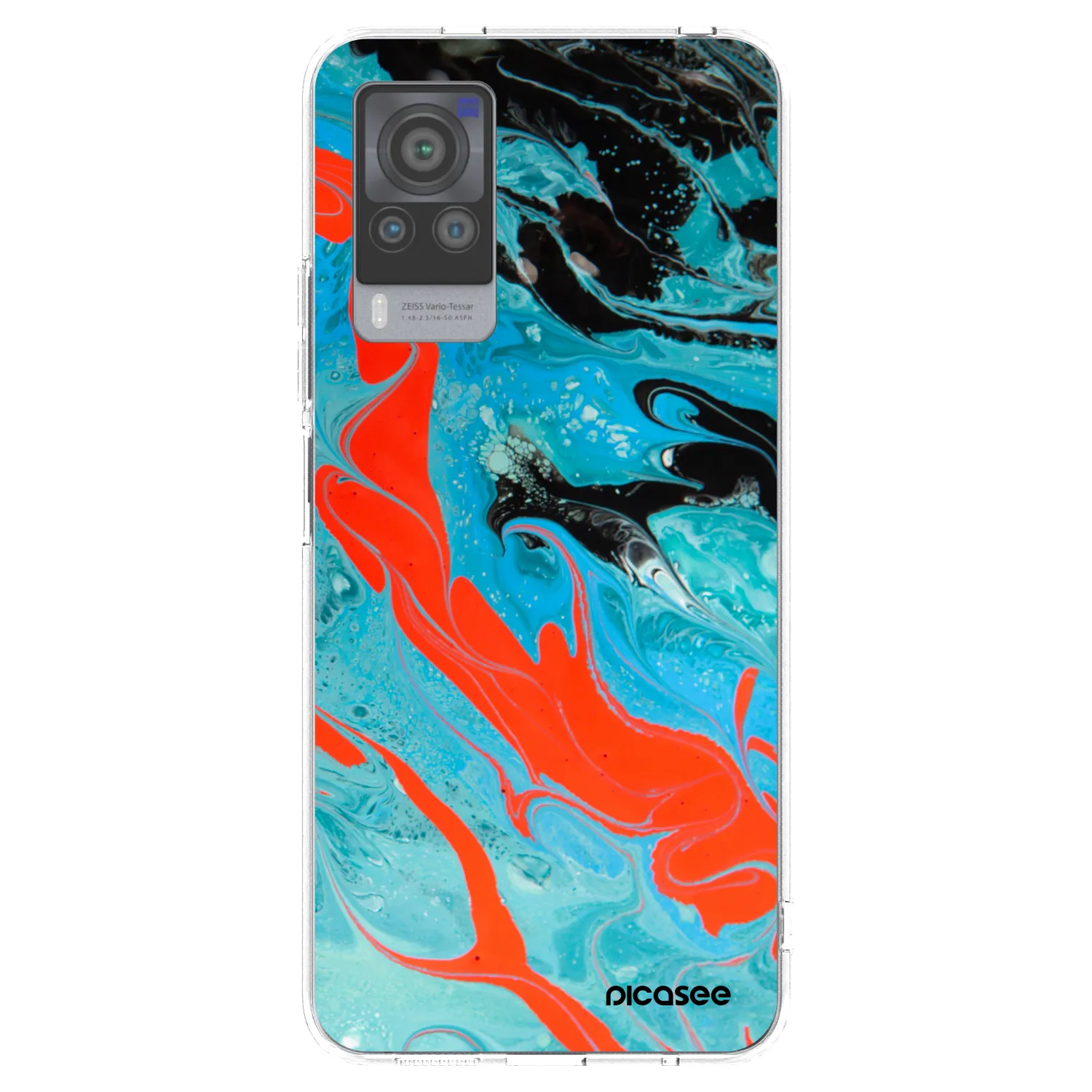 Picasee silikonski prozorni ovitek za Vivo X60 Pro 5G - Blue Magma