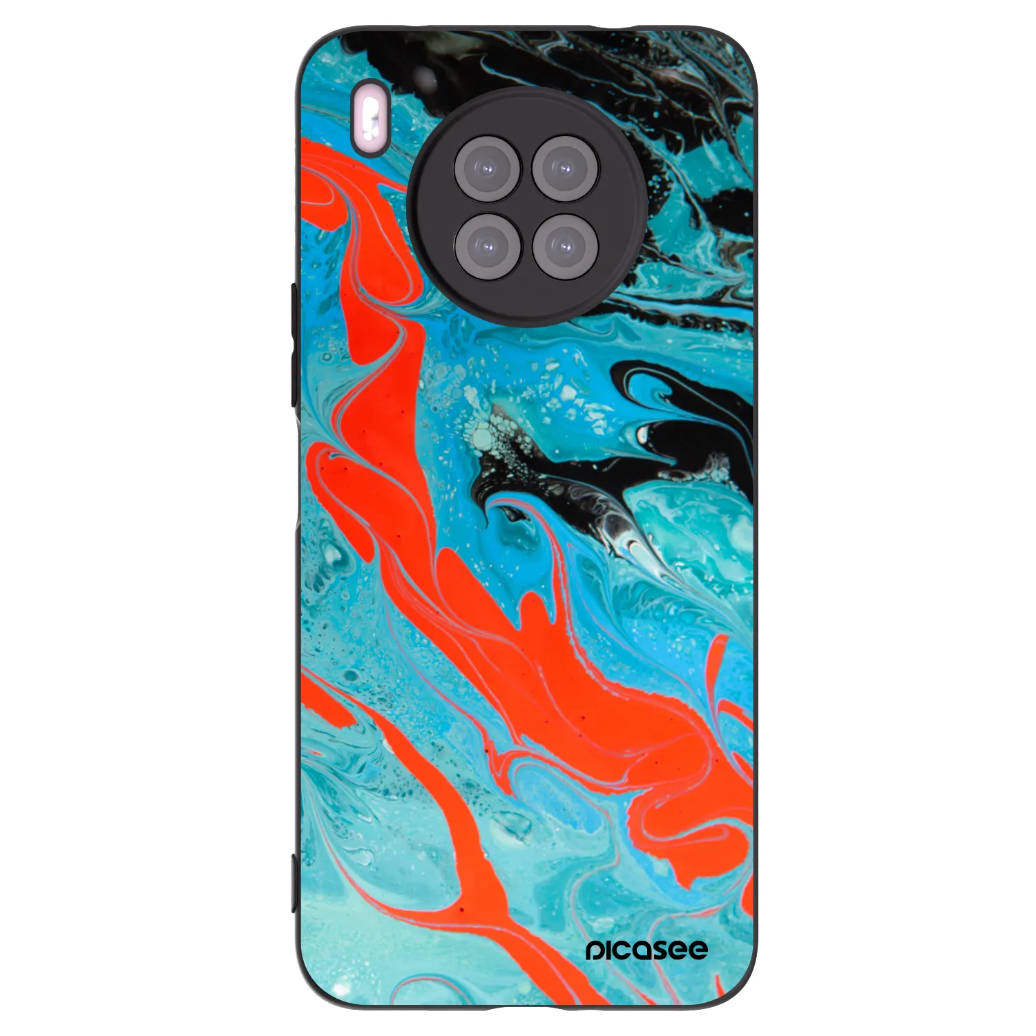 Picasee silikonski črni ovitek za Huawei Nova 8i - Blue Magma