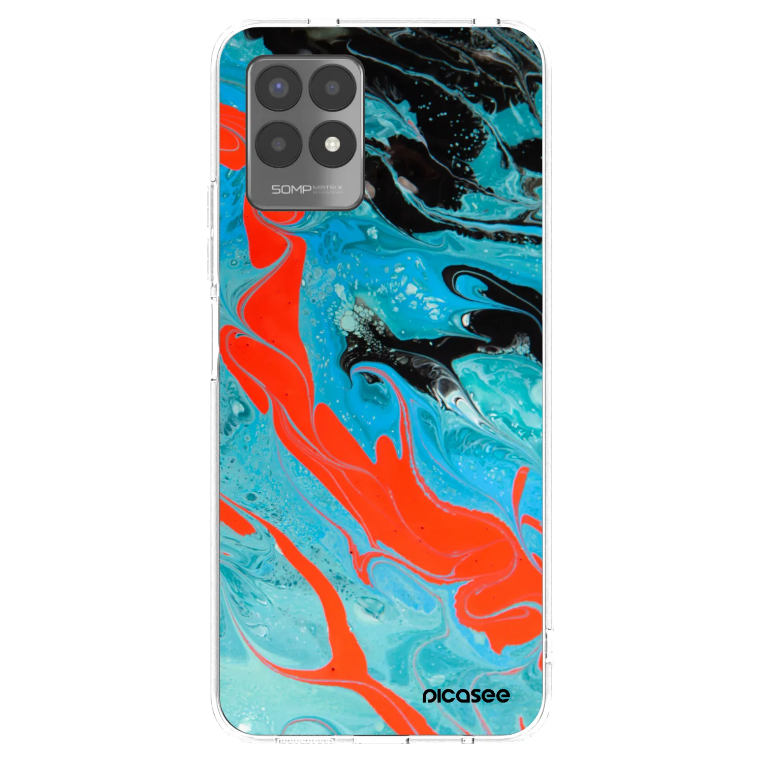 Picasee silikonski prozorni ovitek za Realme 8i - Blue Magma