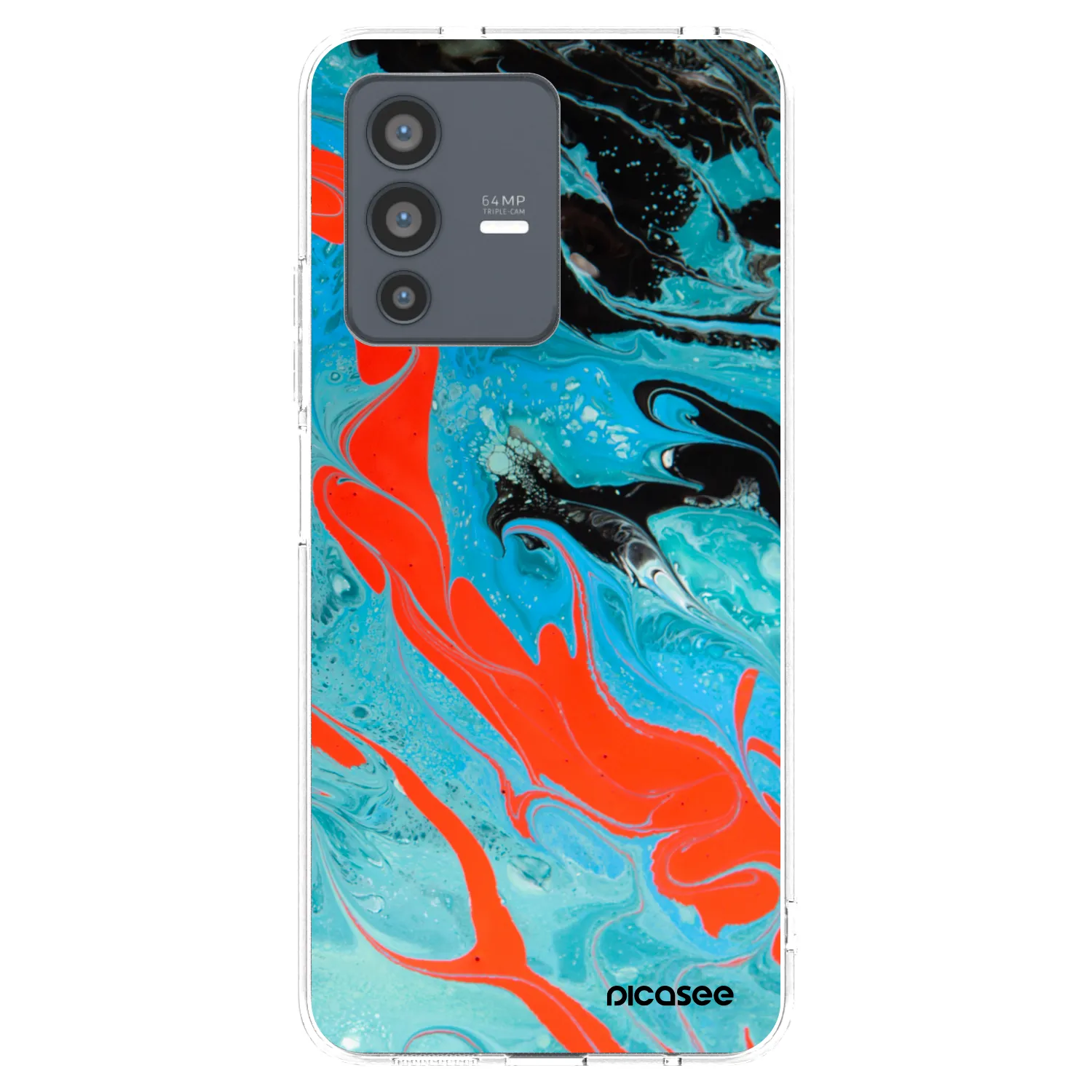 Picasee silikonski prozorni ovitek za Vivo V23 5G - Blue Magma