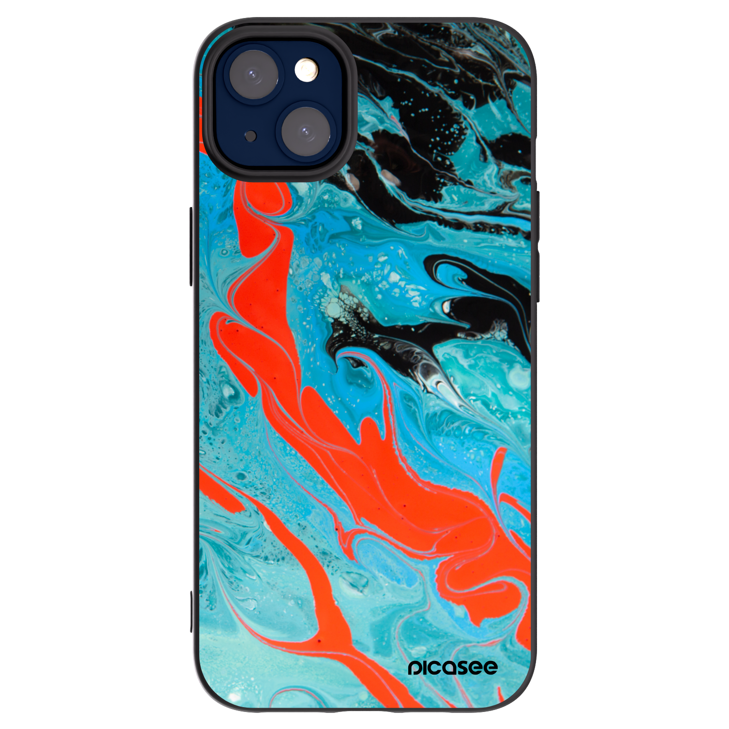 Picasee silikonski črni ovitek za Apple iPhone 14 Plus - Blue Magma