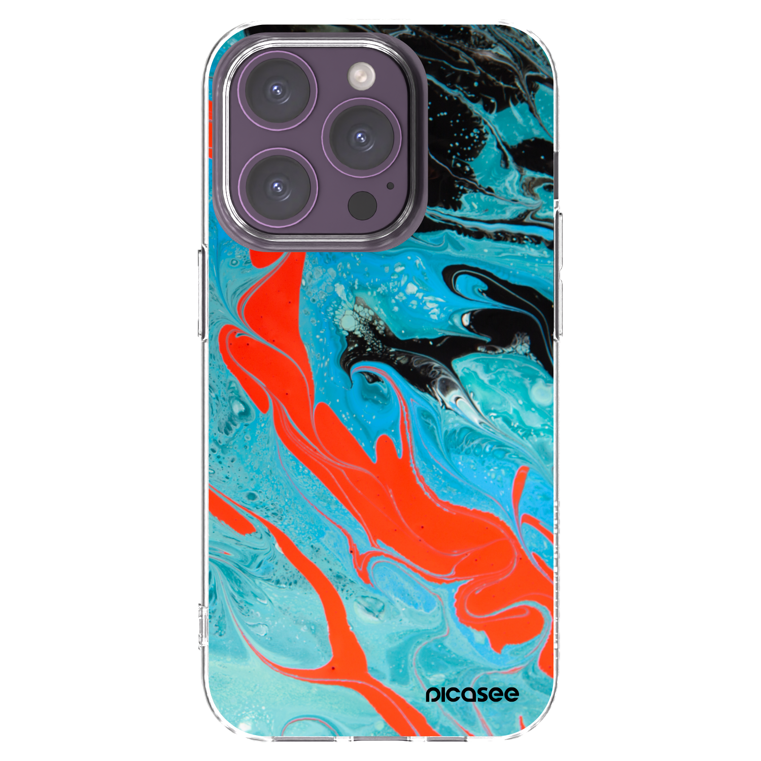 Picasee silikonski prozorni ovitek za Apple iPhone 14 Pro - Blue Magma