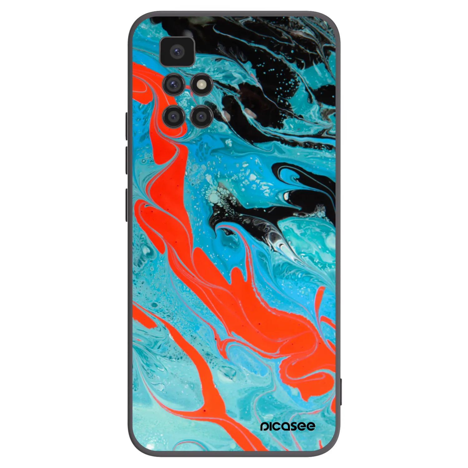 Picasee silikonski črni ovitek za Xiaomi Redmi 10 (2022) - Blue Magma