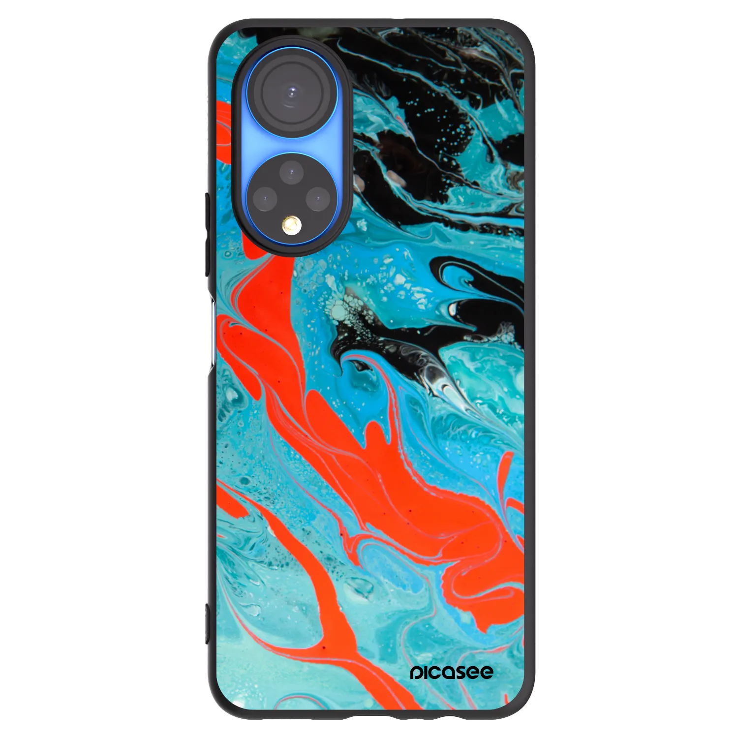 Picasee silikonski črni ovitek za Honor X7 - Blue Magma