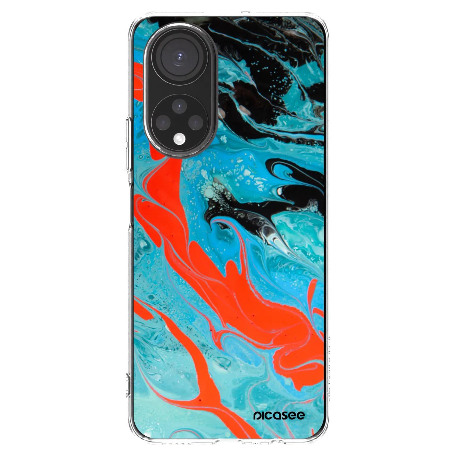 Picasee silikonski prozorni ovitek za Honor X7 - Blue Magma