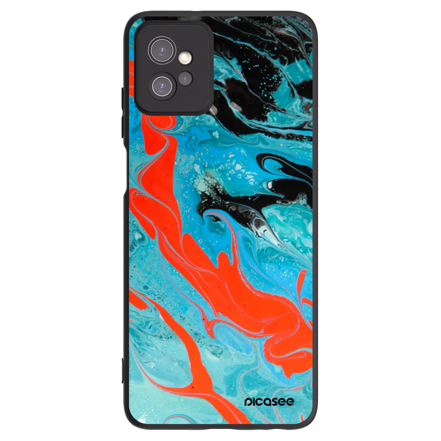 Picasee silikonski črni ovitek za Motorola Moto G32 - Blue Magma