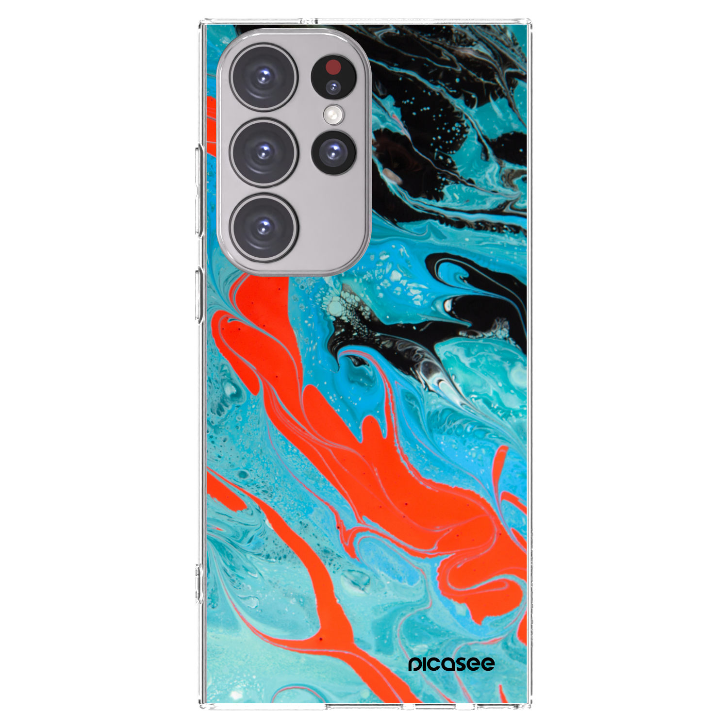 Picasee silikonski prozorni ovitek za Samsung Galaxy S23 Ultra 5G - Blue Magma